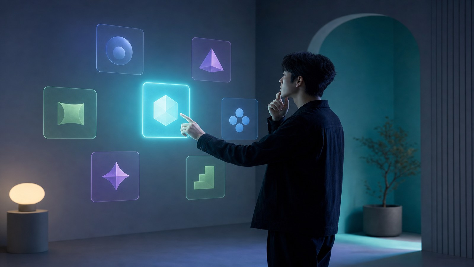 Interface présentant plusieurs catégories d'outils d'intelligence artificielle