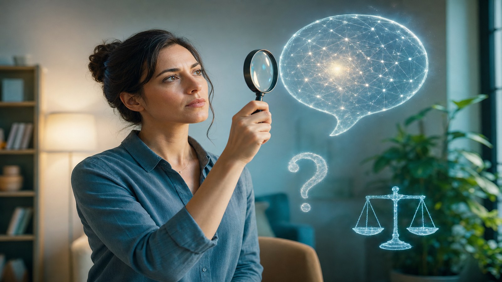 Personne comparant une réponse d'intelligence artificielle avec une source fiable